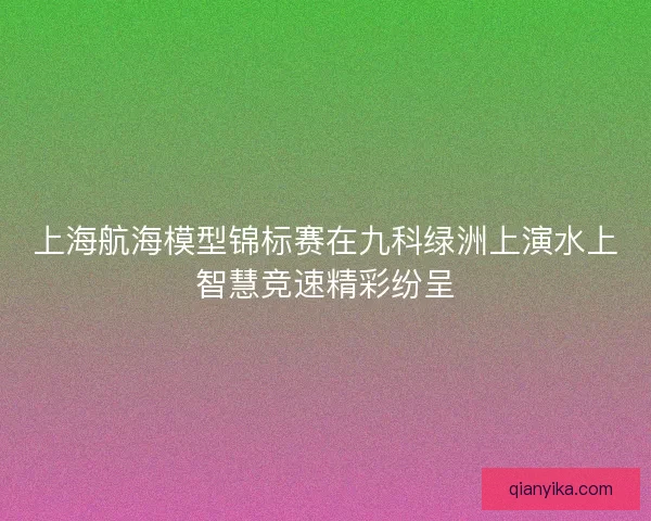 上海航海模型锦标赛在九科绿洲上演水上智慧竞速精彩纷呈